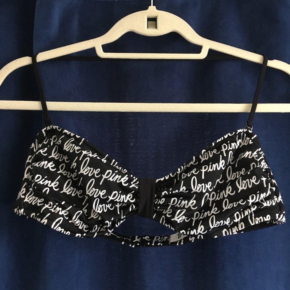 PINK | “love pink” Script Bikini Top